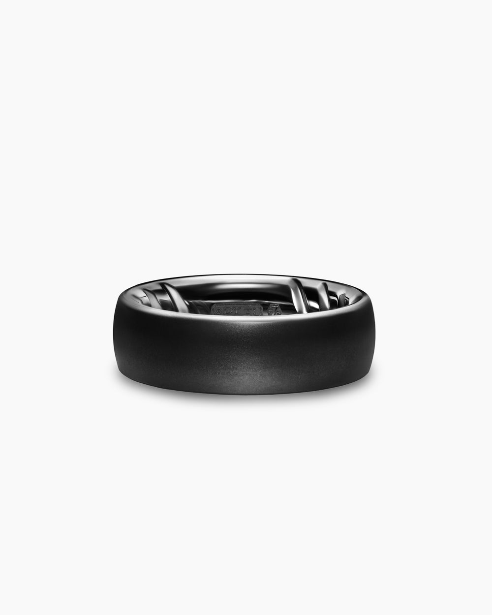 Mens Streamline Band Ring in Black Titanium, 7.6mm