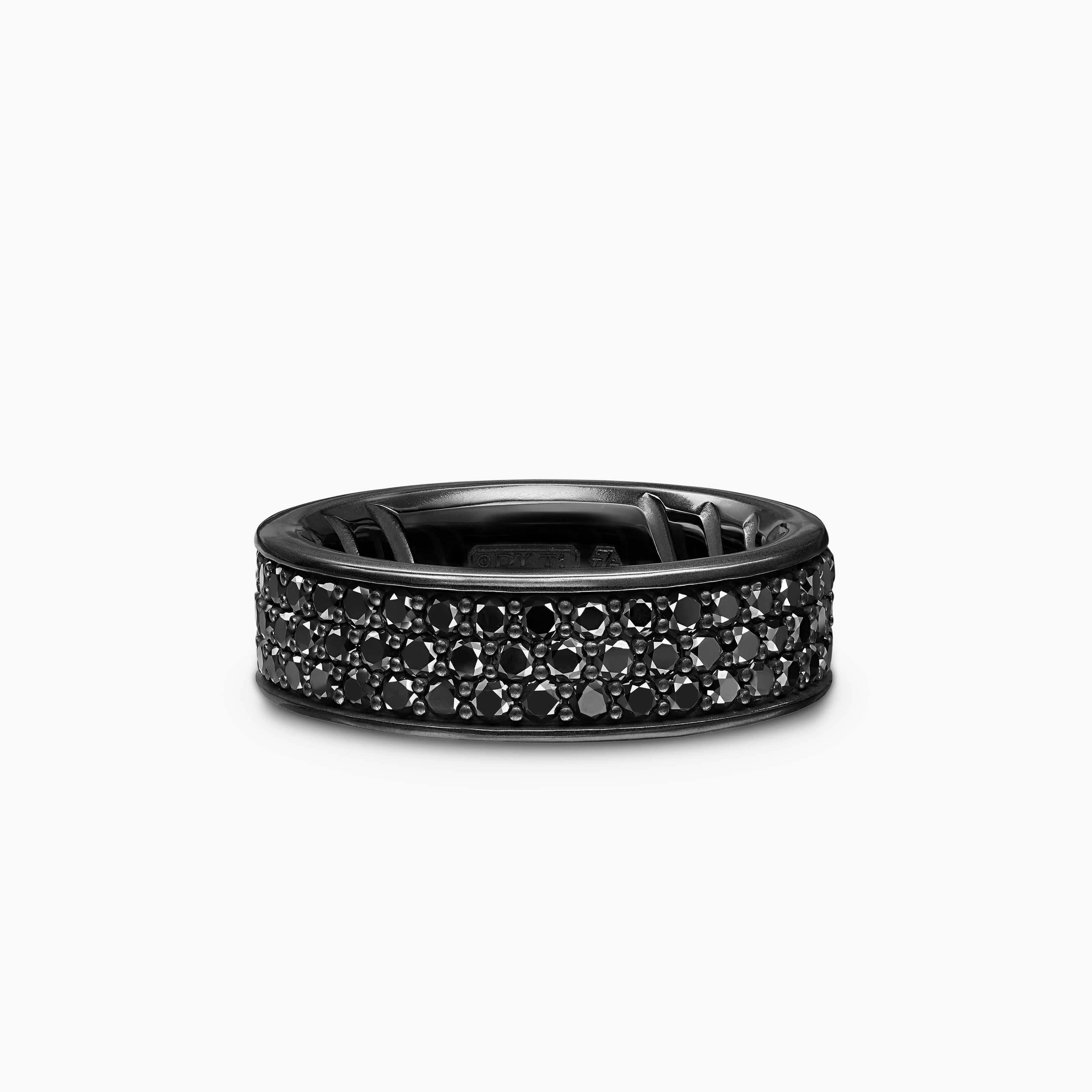 Anneau Streamline en titane noir, 7,6 mm homme 