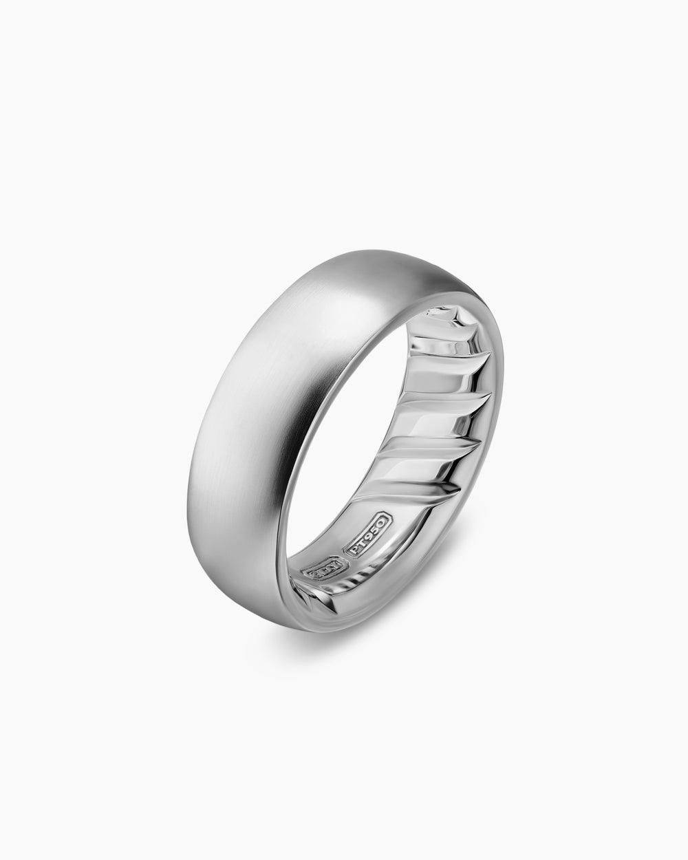 Mens Streamline Band Ring in Platinum, 7.6mm