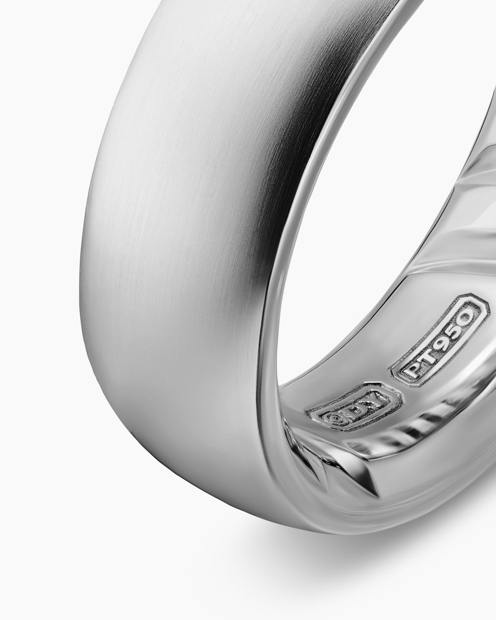 Mens Streamline Band Ring in Platinum, 7.6mm