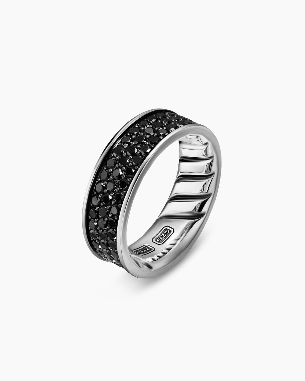 Mens Streamline Band Ring in Sterling Silver, 7.6mm