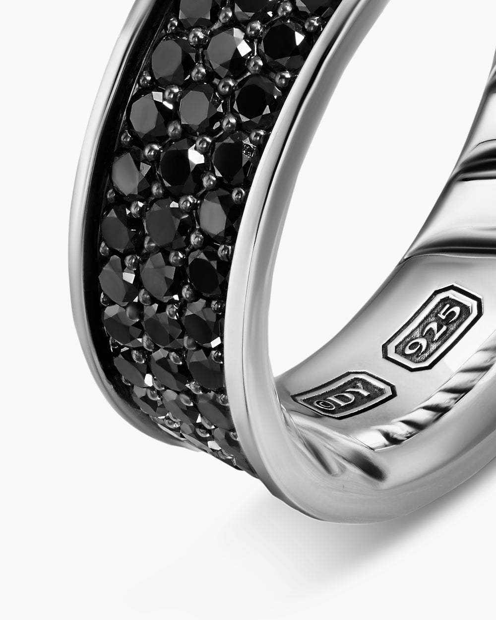 Mens Streamline Band Ring in Sterling Silver, 7.6mm