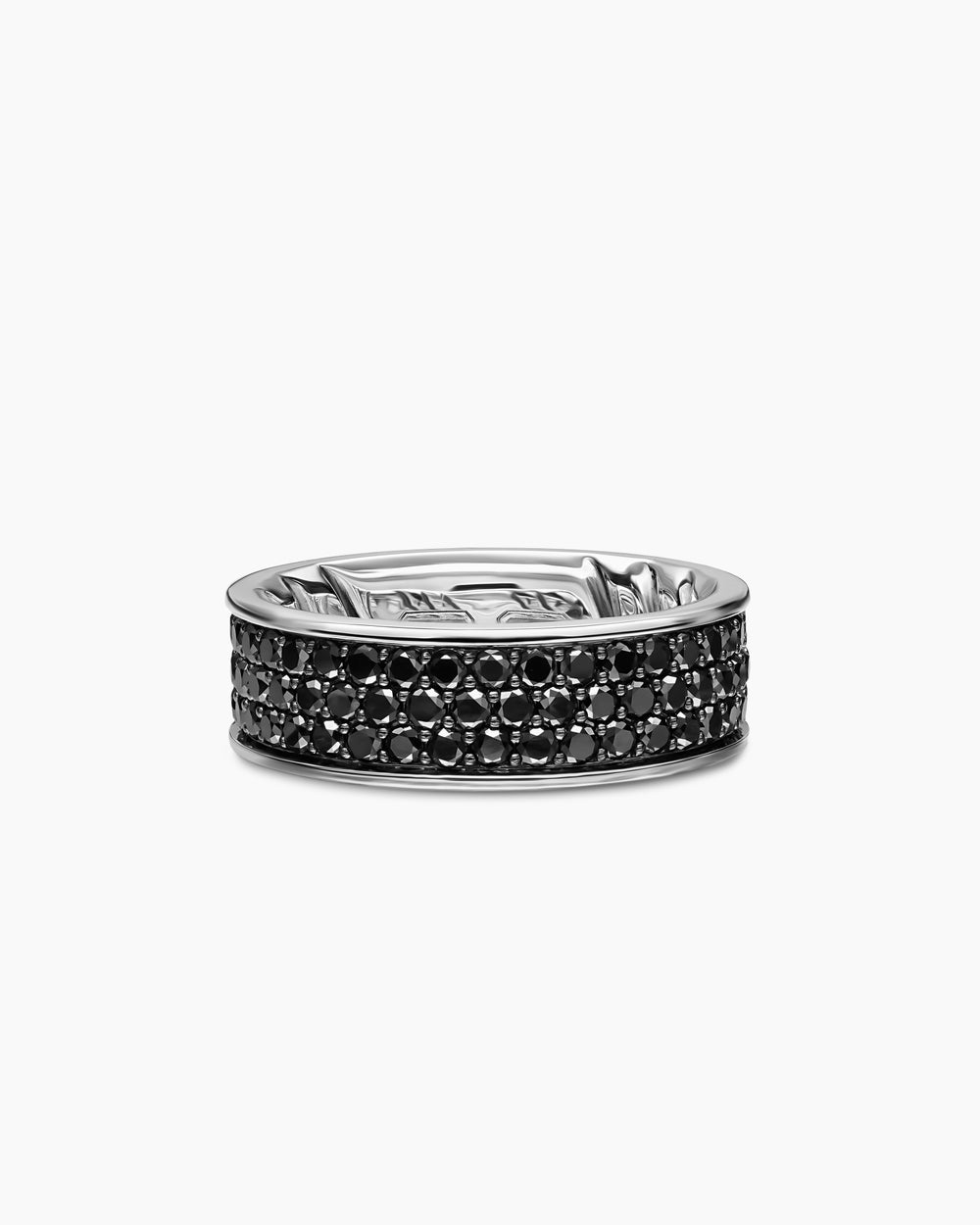 Mens Streamline Band Ring in Sterling Silver, 7.6mm