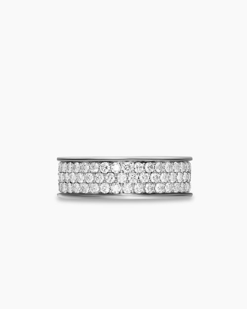 Mens Streamline Band Ring in Sterling Silver, 7.6mm