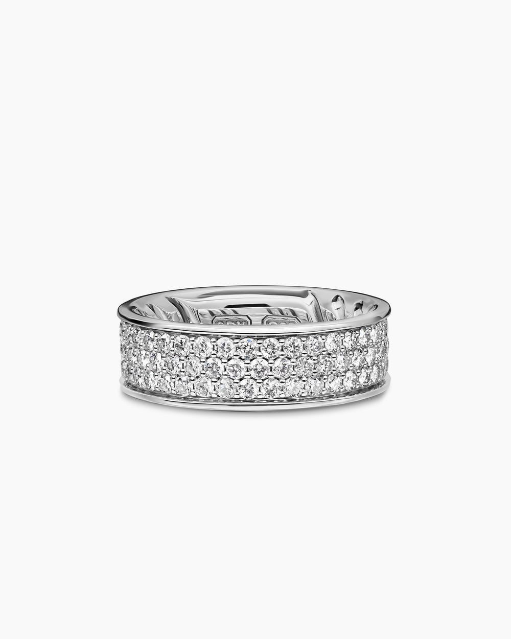 Mens Streamline Band Ring in Sterling Silver, 7.6mm