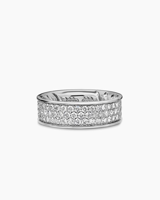 Streamline® Band Ring in Sterling Silver with Diamonds, 7.6mm
