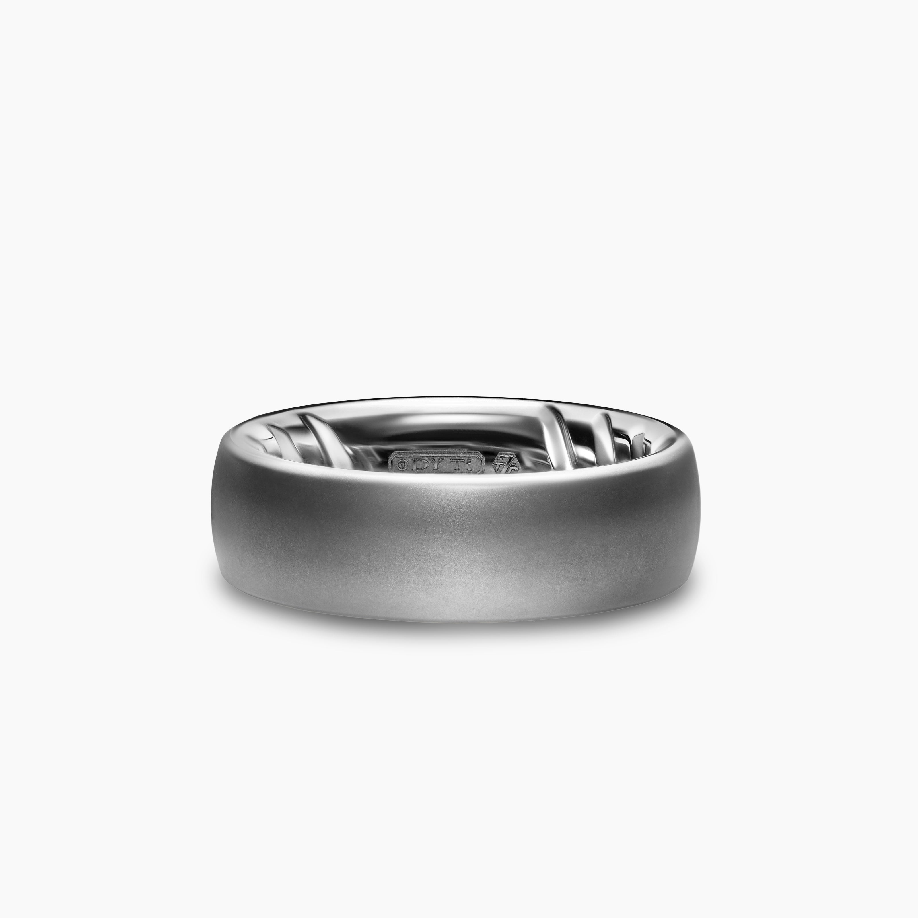 Mens Streamline Band Ring in Anthracite Titanium, 7.6mm