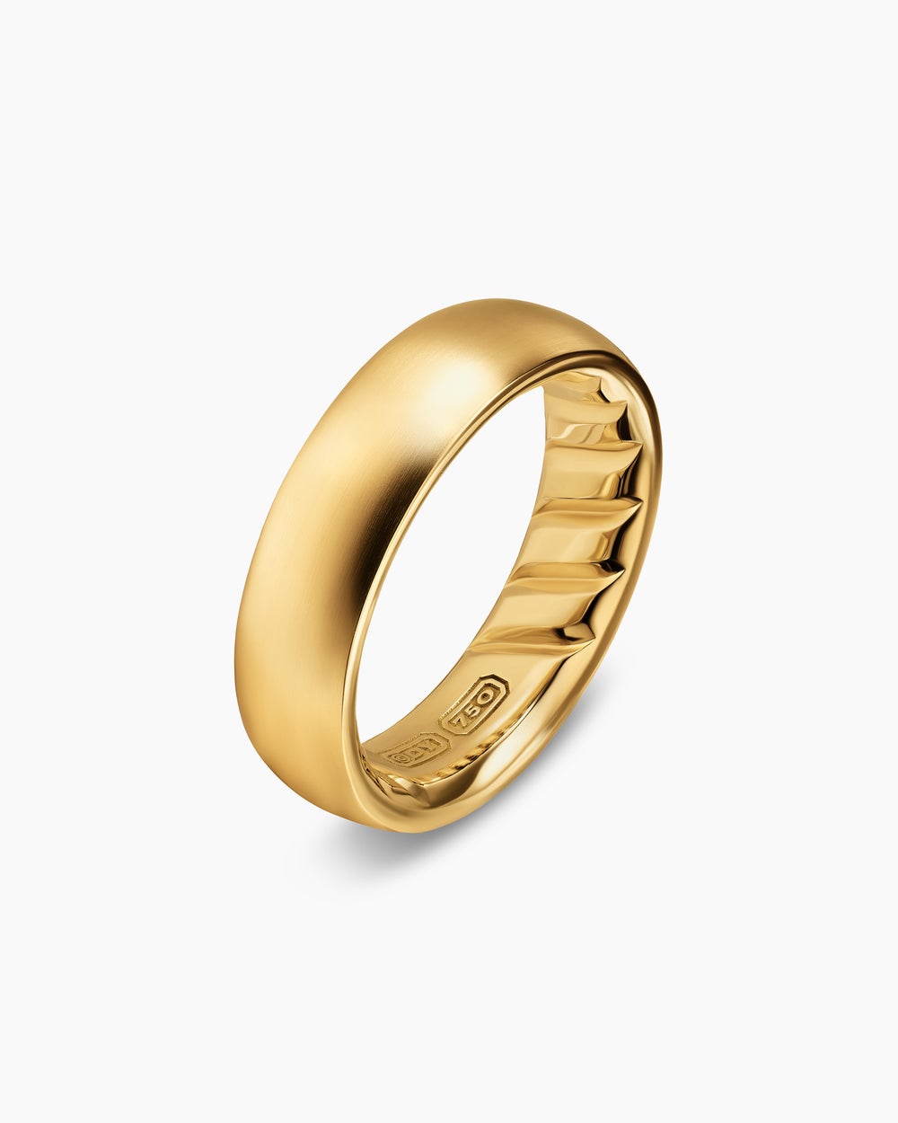 Mens Streamline Band Ring in 18K Yellow Gold, 6.2mm