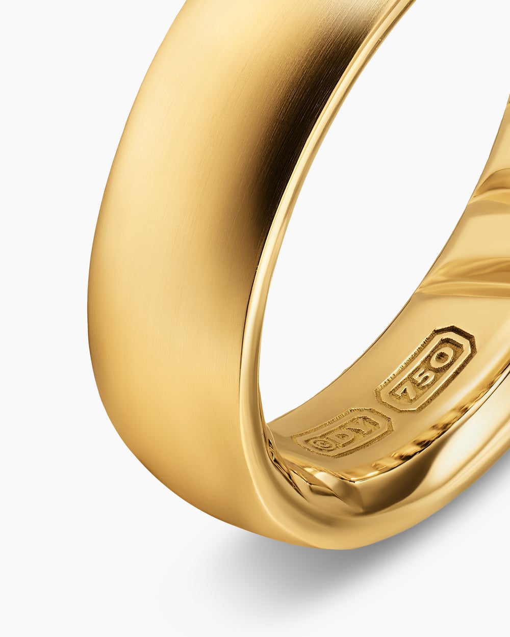 Mens Streamline Band Ring in 18K Yellow Gold, 6.2mm