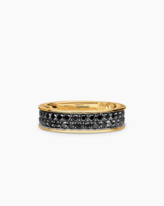 Streamline® Band Ring in 18K Yellow Gold with Black Diamonds, 6.2mm