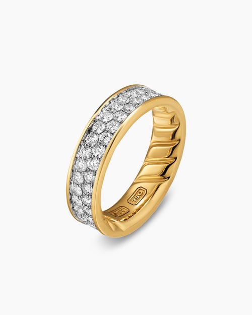 Mens Streamline Band Ring in 18K Yellow Gold, 6.2mm