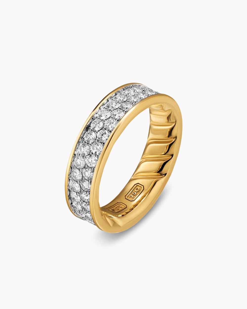 Mens Streamline Band Ring in 18K Yellow Gold, 6.2mm