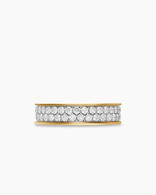 Mens Streamline Band Ring in 18K Yellow Gold, 6.2mm