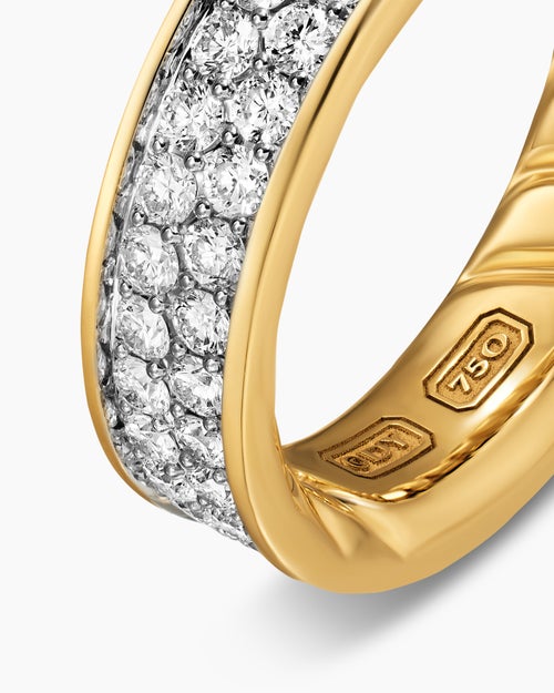 Mens Streamline Band Ring in 18K Yellow Gold, 6.2mm