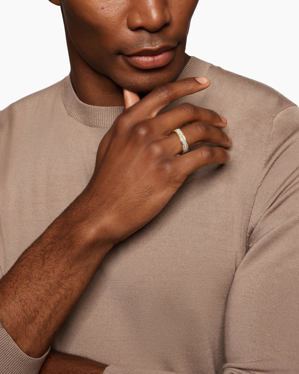 Mens Streamline Band Ring in 18K Yellow Gold, 6.2mm