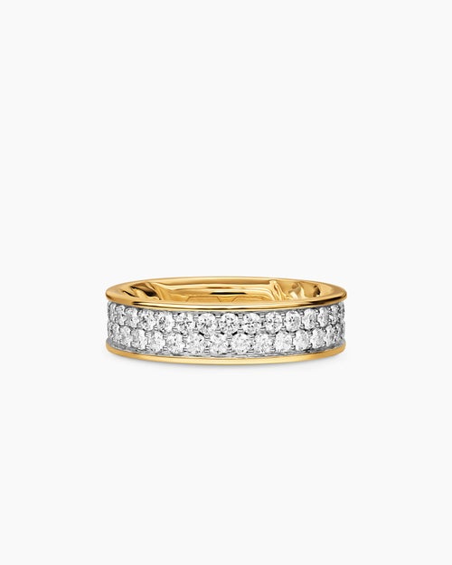 Mens Streamline Band Ring in 18K Yellow Gold, 6.2mm