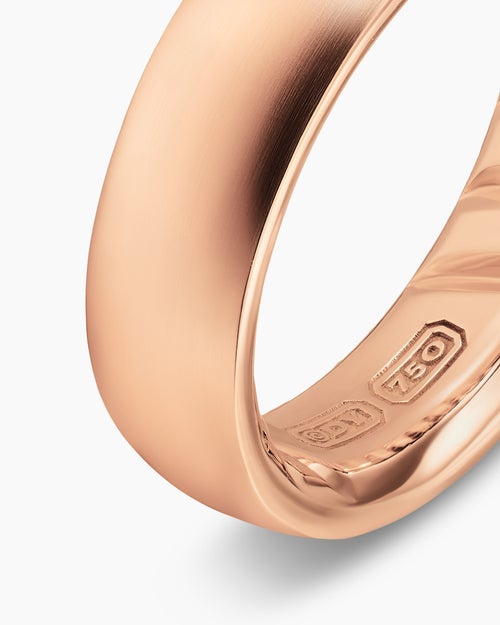 Mens Streamline Band Ring in 18K Rose Gold, 6.2mm