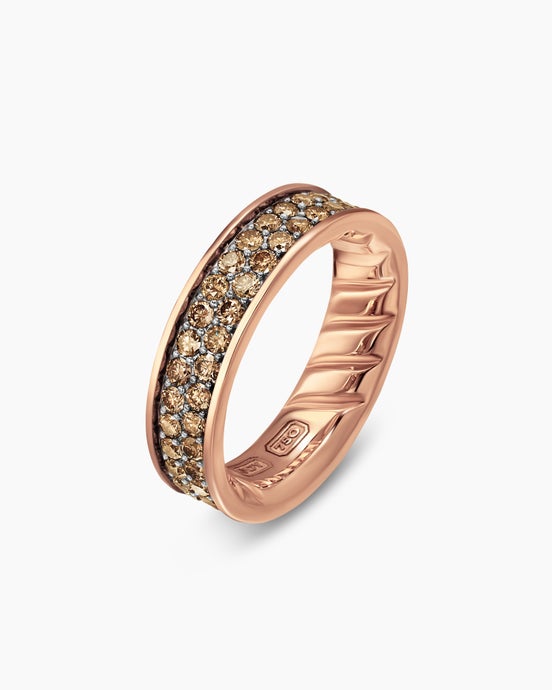 Streamline® Band Ring in 18K Rose Gold with Cognac Diamonds, 6.2mm