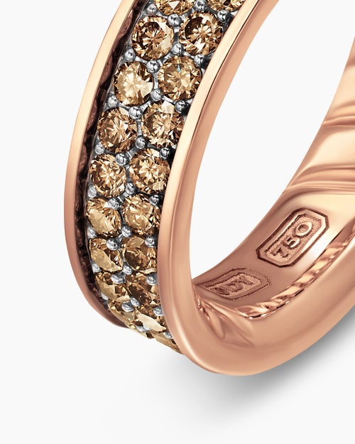 Mens Streamline Band Ring in 18K Rose Gold, 6.2mm