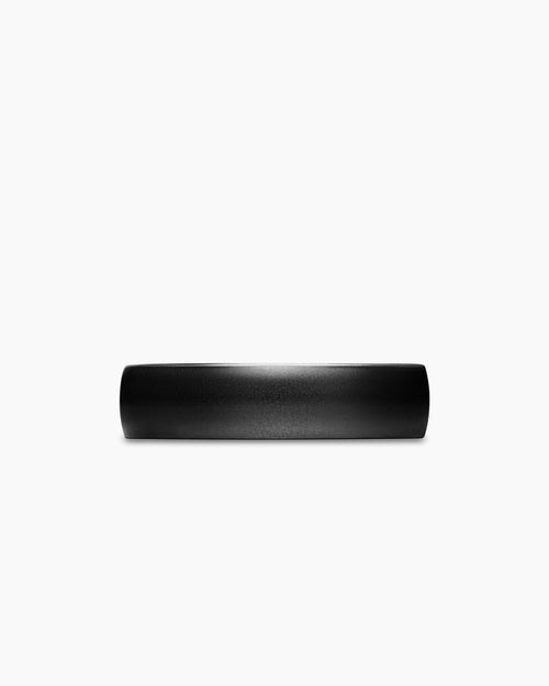 Mens Streamline Band Ring in Black Titanium, 6.2mm