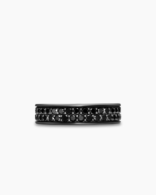 Mens Streamline Band Ring in Black Titanium, 6.2mm