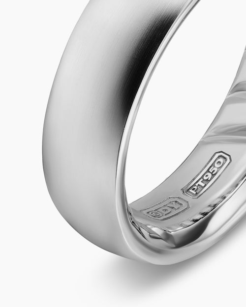 Mens Streamline Band Ring in Platinum, 6.2mm
