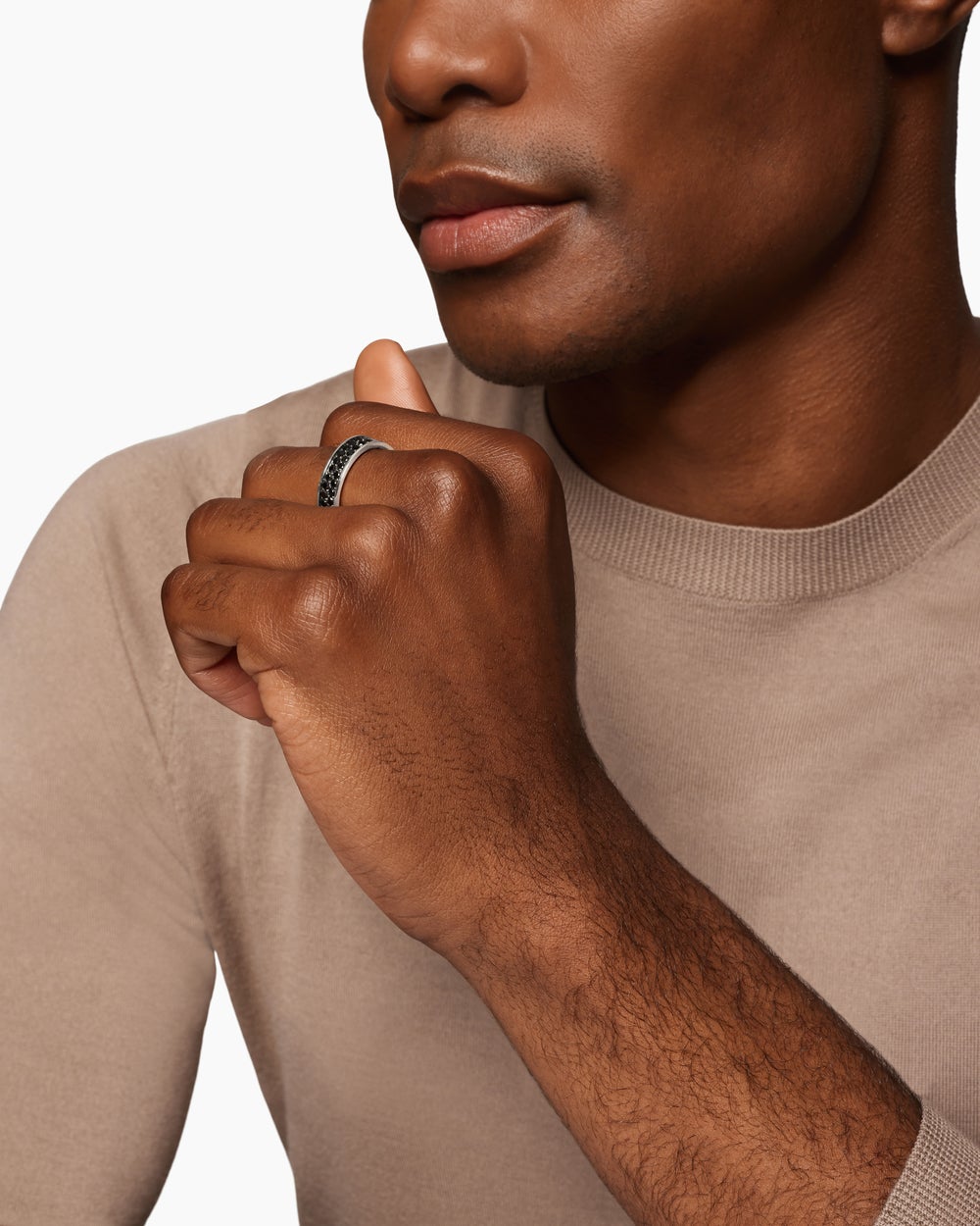 Mens Streamline Band Ring in Sterling Silver, 6.2mm