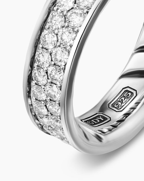 Mens Streamline Band Ring in Sterling Silver, 6.2mm