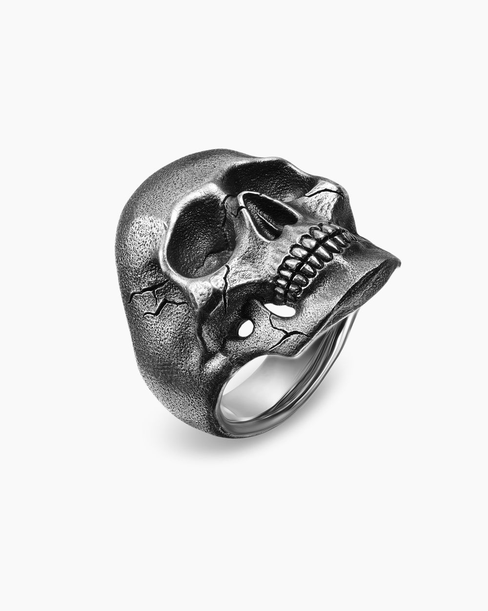Mens Memento Mori Skull Ring in Sterling Silver, 30.5mm