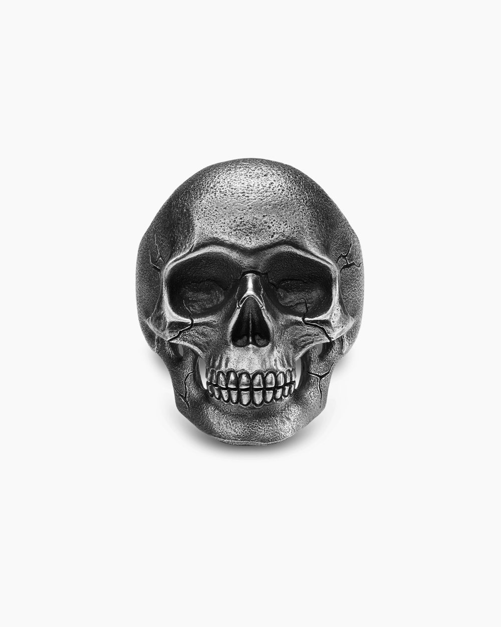 Mens Memento Mori Skull Ring in Sterling Silver, 30.5mm