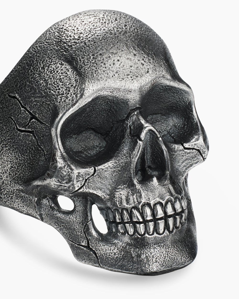 Mens Memento Mori Skull Ring in Sterling Silver, 30.5mm