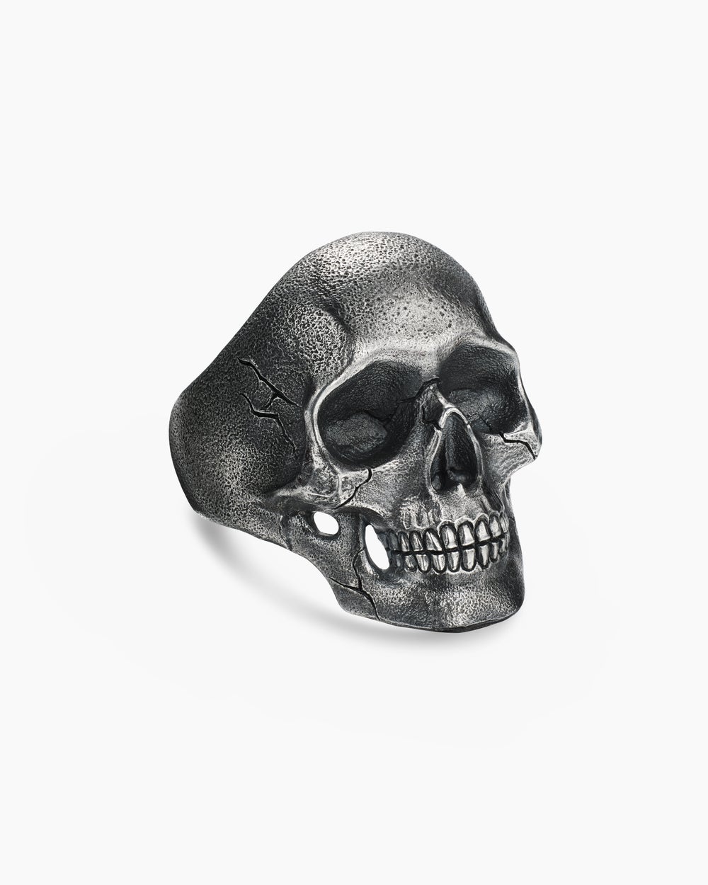 Mens Memento Mori Skull Ring in Sterling Silver, 30.5mm