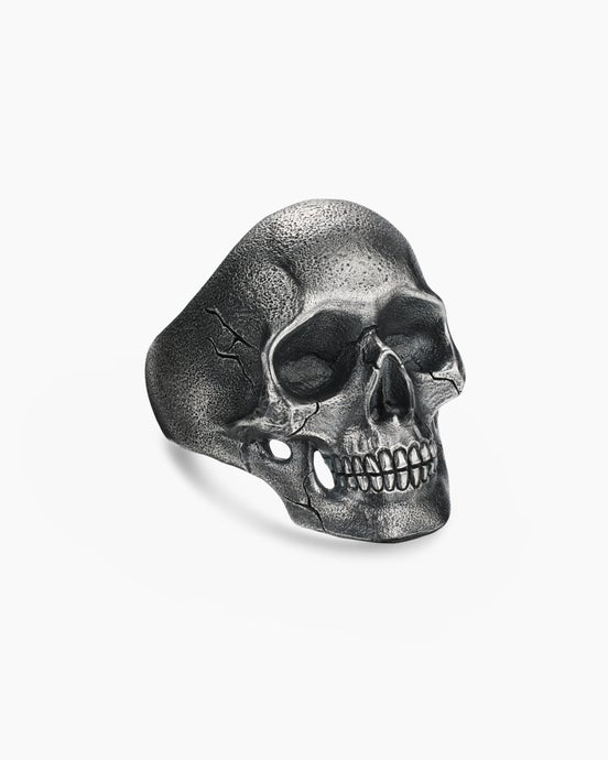Memento Mori Skull Ring in Sterling Silver, 30.5mm