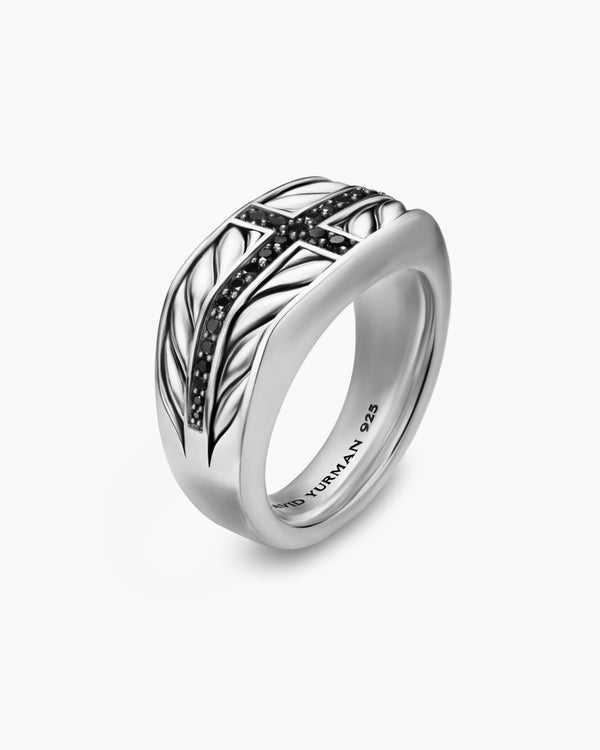 Chevalière Chevron à trois faces en argent sterling, 12,5 mm