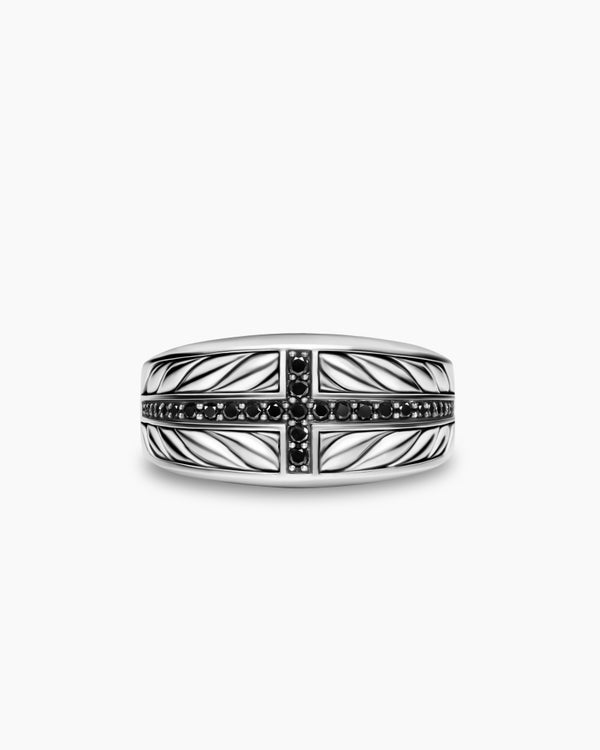 Chevalière Chevron à trois faces en argent sterling, 12,5 mm