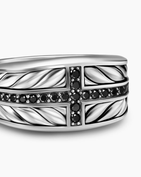 Chevalière Chevron à trois faces en argent sterling, 12,5 mm