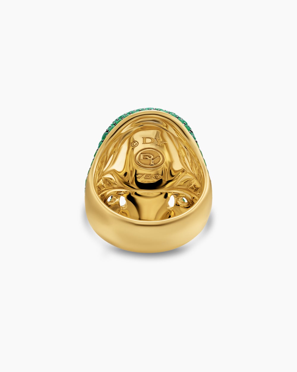 Mens Pavé Skull Pinky Ring in 18K Yellow Gold, 26.5mm
