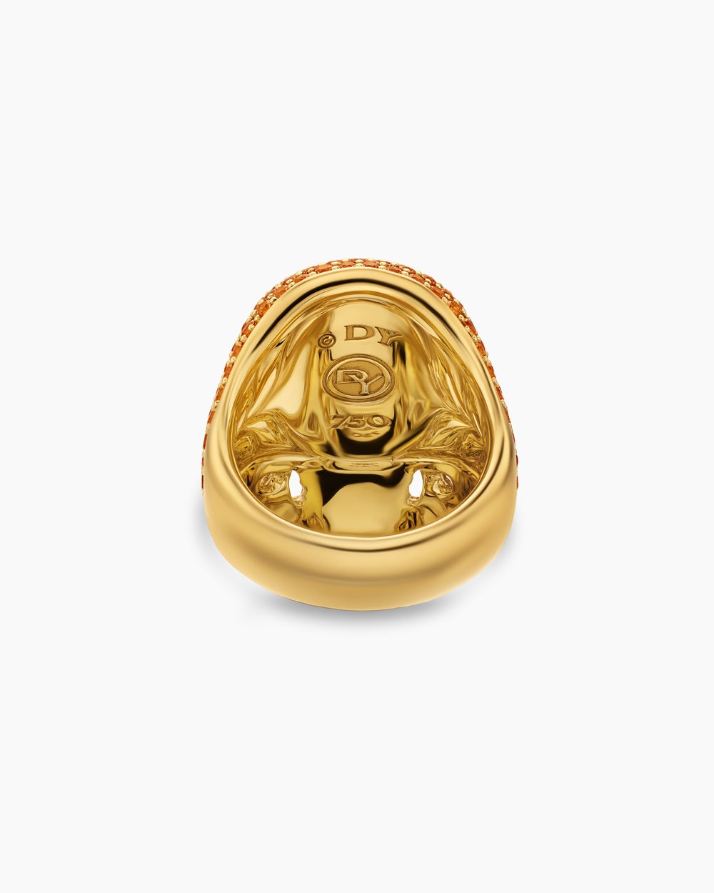 Mens Pavé Skull Pinky Ring in 18K Yellow Gold, 26.5mm