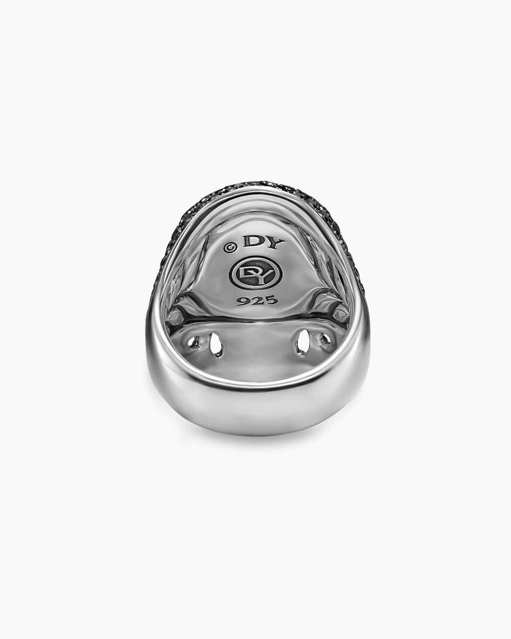 Mens Pavé Skull Pinky Ring in Sterling Silver, 26.5mm
