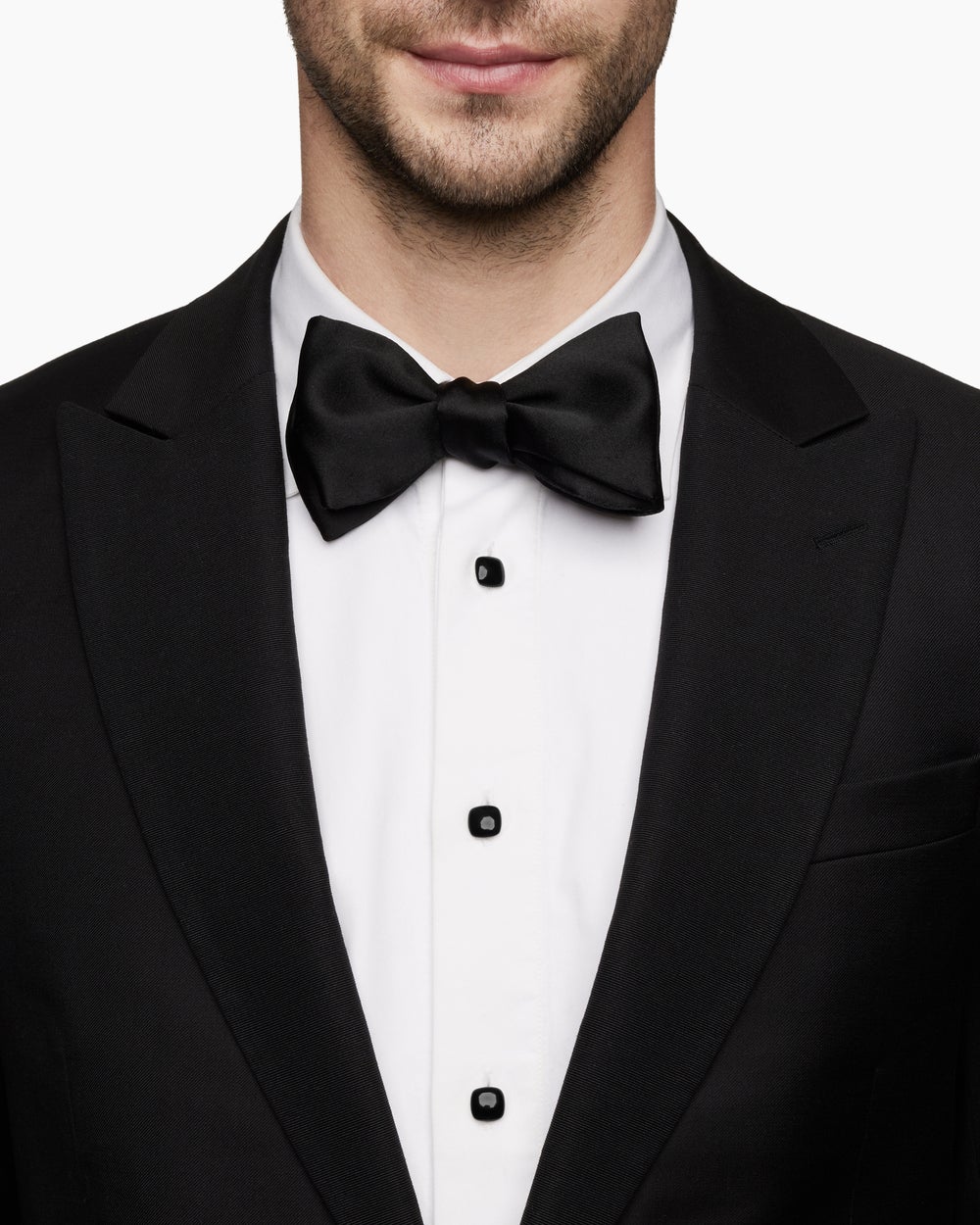 Mens Streamline® Cushion Tuxedo Studs in Sterling Silver with Black Onyx