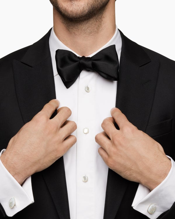 Streamline® Cushion Tuxedo Studs in Sterling Silver with Mother of Pearl