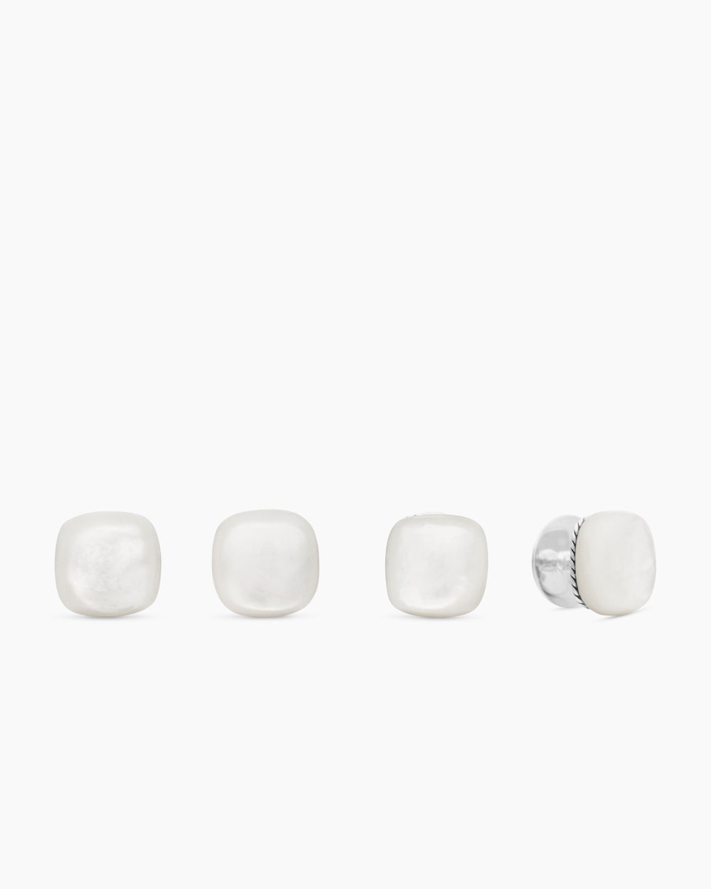 Boutons de smoking Streamline® taille coussin en argent sterling avec nacre