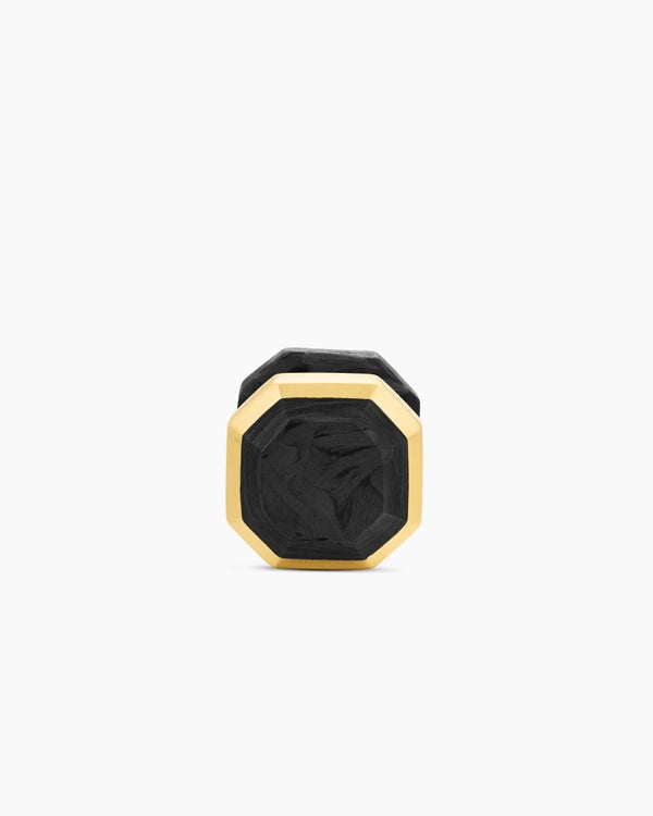 Streamline® Tuxedo Studs in 18K Yellow Gold with Forged Carbon, 10.8mm