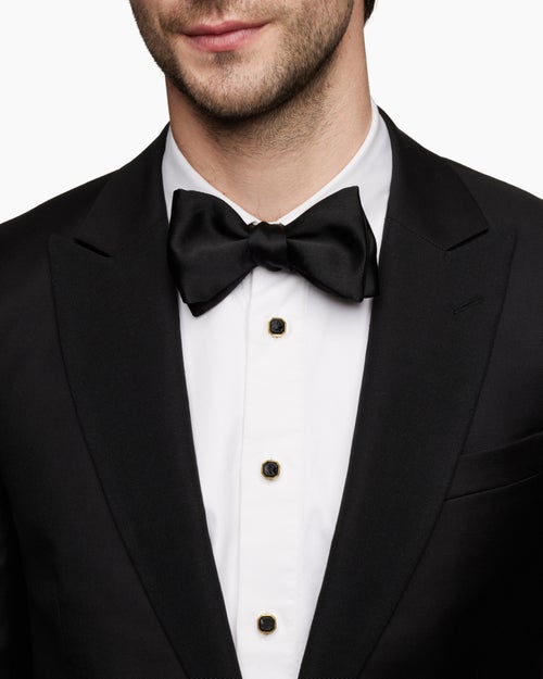 Mens Streamline® Tuxedo Studs in 18K Yellow Gold with Forged Carbon, 10.8mm