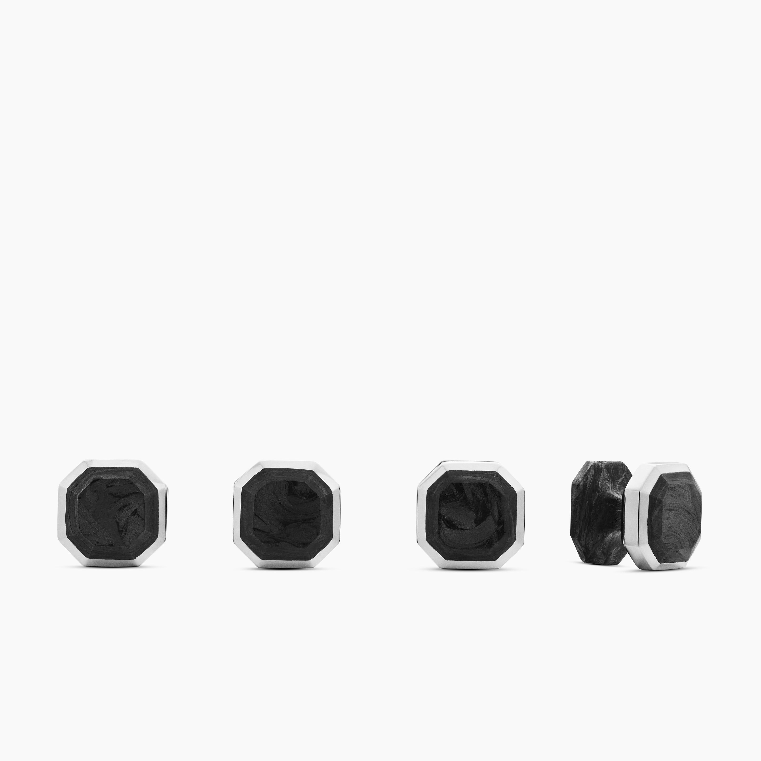 Mens Streamline Tuxedo Studs in Sterling Silver, 10.8mm