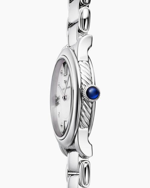 Classic Quartz Stainless Steel Watch with Diamonds, 30mm