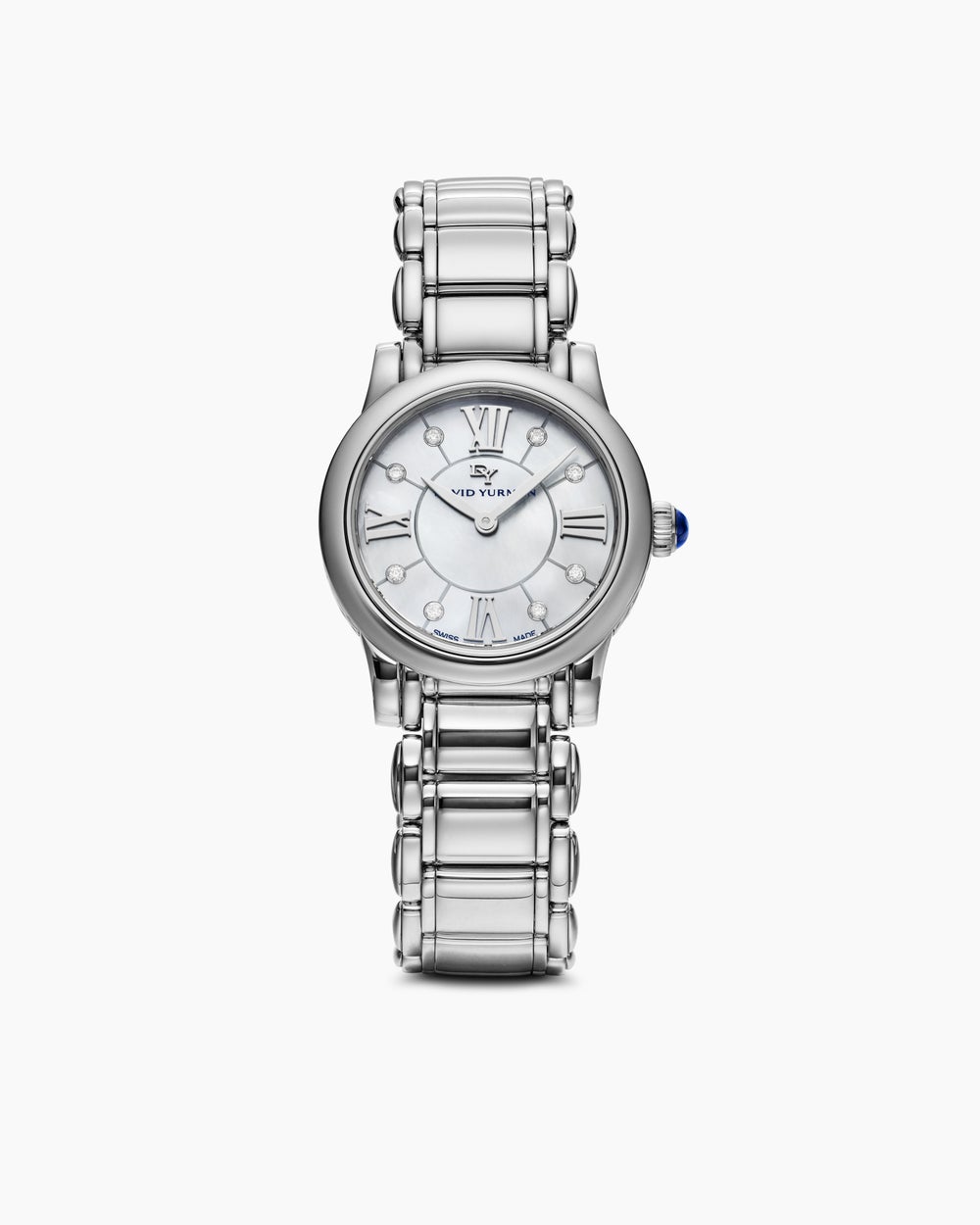 Montre à quartz classique en acier inoxydable avec diamants, 30 mm femme