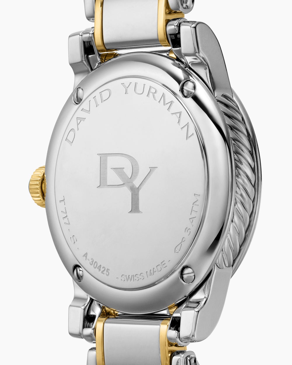 Montre à quartz classique en acier inoxydable avec or jaune 18 carats et diamants, 30 mm femme