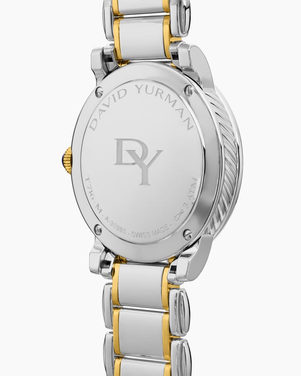 Classic Quartz Watch in Stainless Steel with 18K Yellow Gold and Diamonds, 38mm