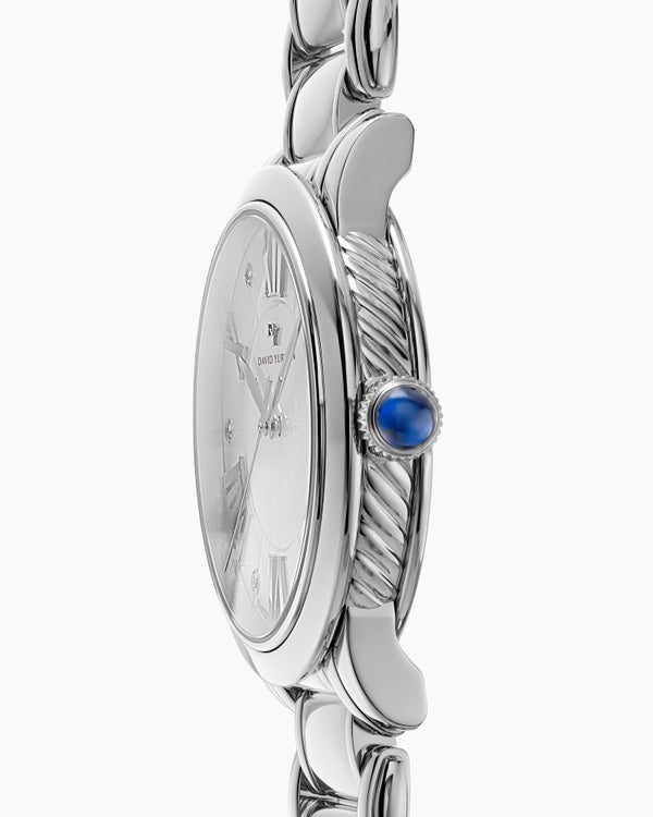 Classic Quartz Watch in Stainless Steel with Diamonds, 38mm